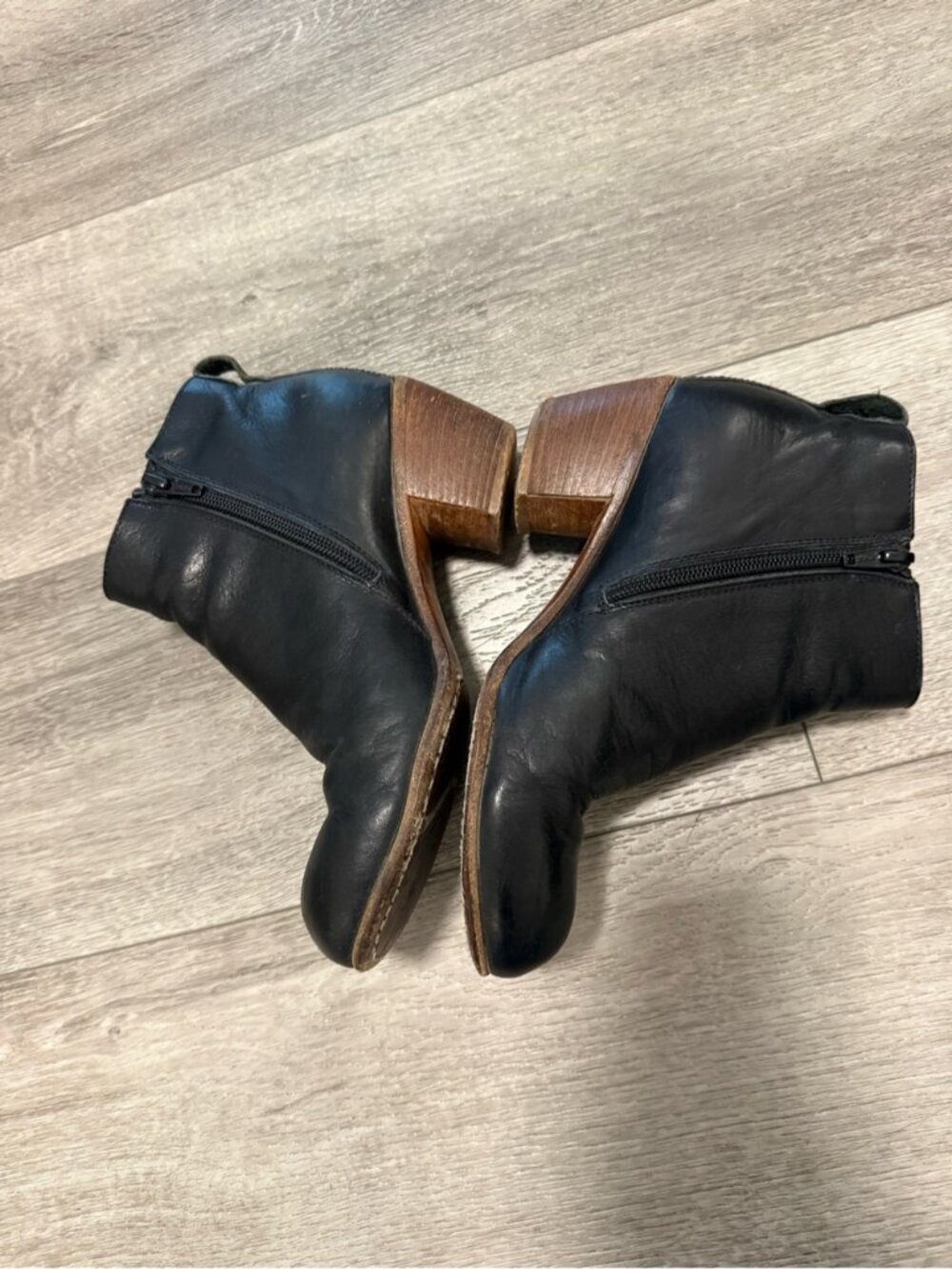 MOMA BLACK Ankle Leather Boots heeled booties size 36.5 made in Italy - Picture 11 of 13
